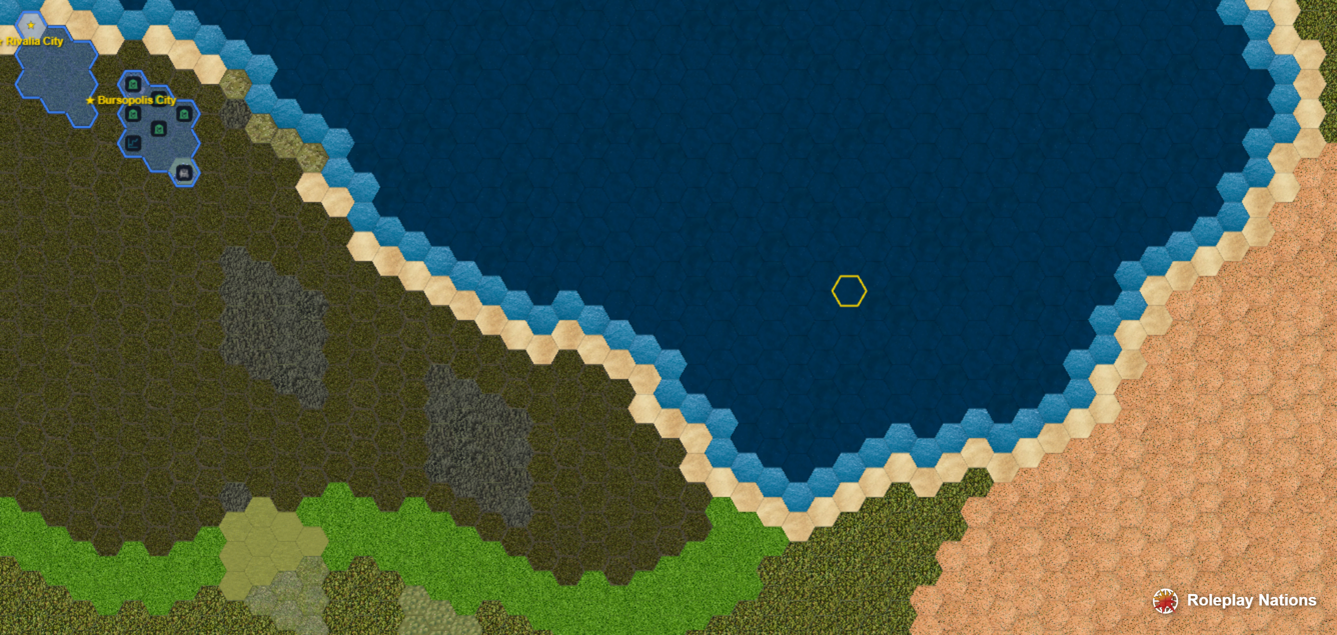 Early development preview of the Roleplay Nations 2 world map